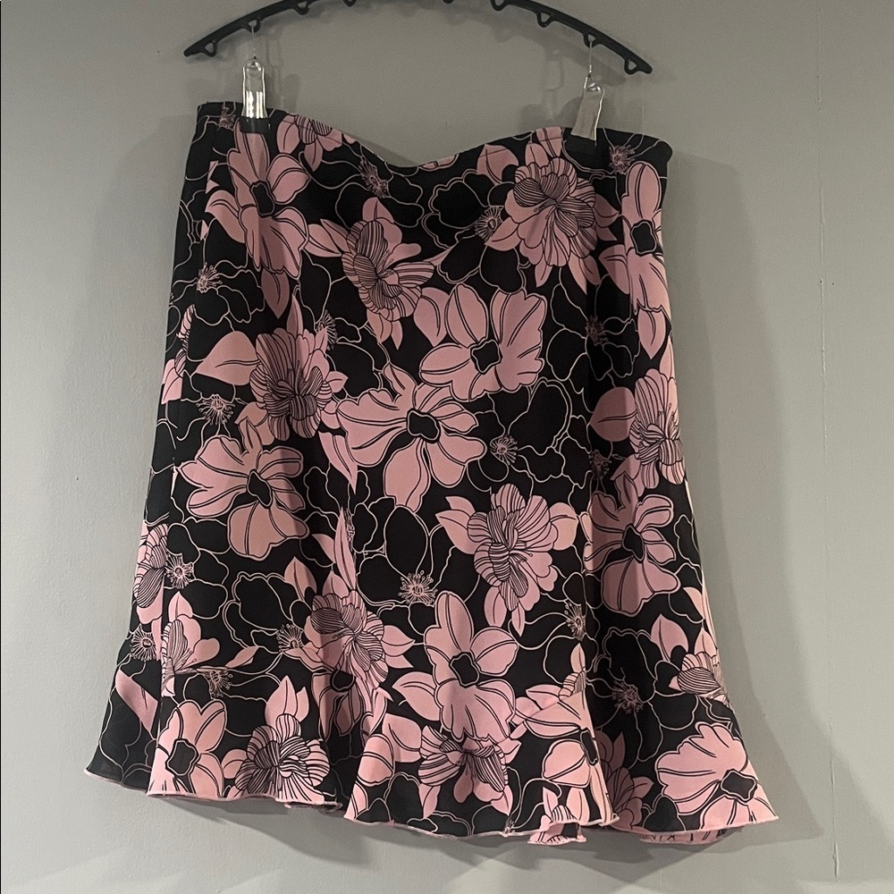Worthington Pink Floral Mini Skirt Size 14P